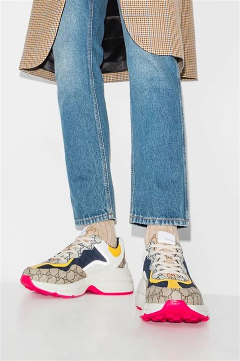 gucci rhyton sneakers outfit ideas|Gucci rhyton sneaker sale.